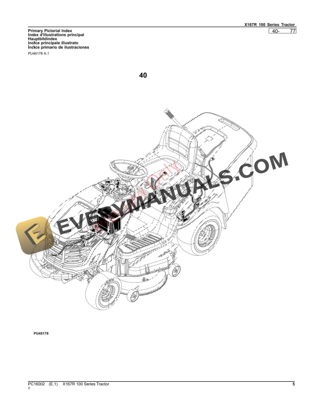 John Deere X167R 100 Series Tractor Parts Catalog PC16002 09NOV23-5