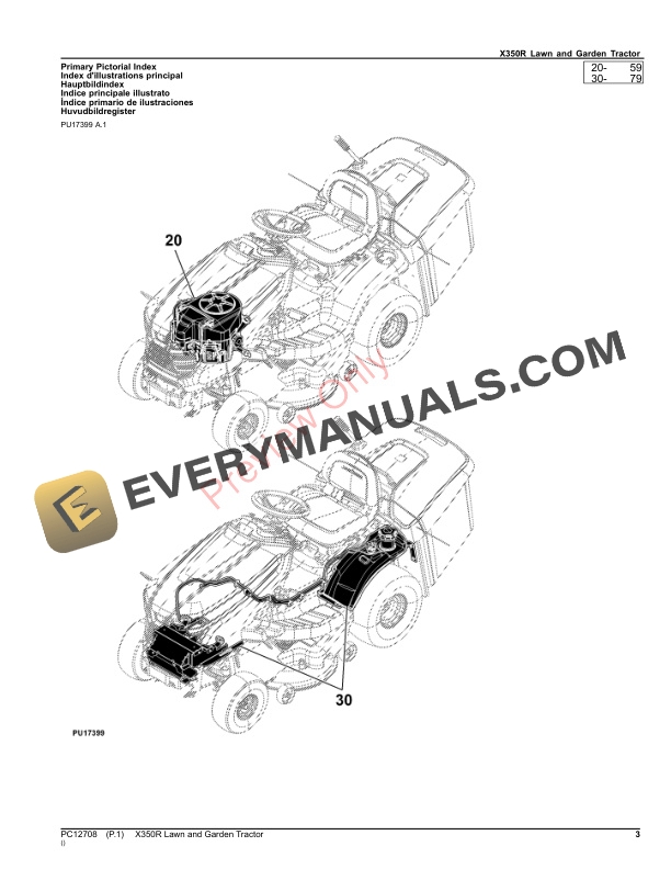 John Deere X350R Lawn and Garden Tractor Parts Catalog PC12708 24SEP23-3