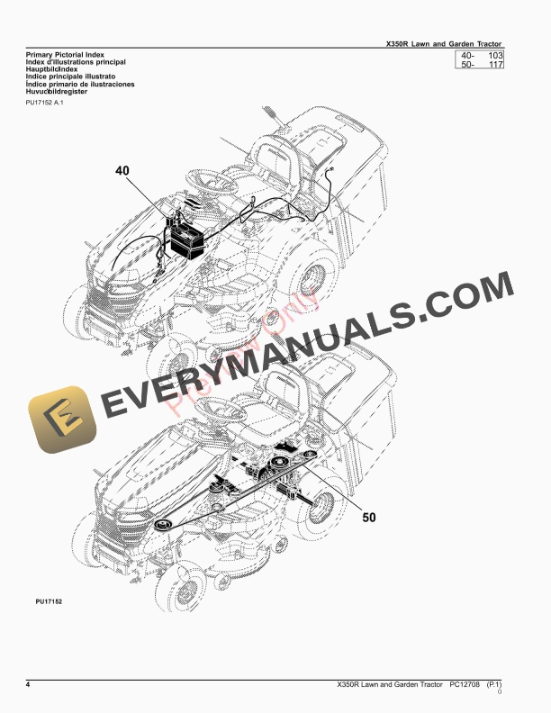 John Deere X350R Lawn and Garden Tractor Parts Catalog PC12708 24SEP23-4