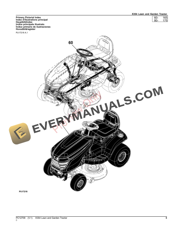 John Deere X354 Lawn and Garden Tractor Parts Catalog PC12709 21SEP23-5