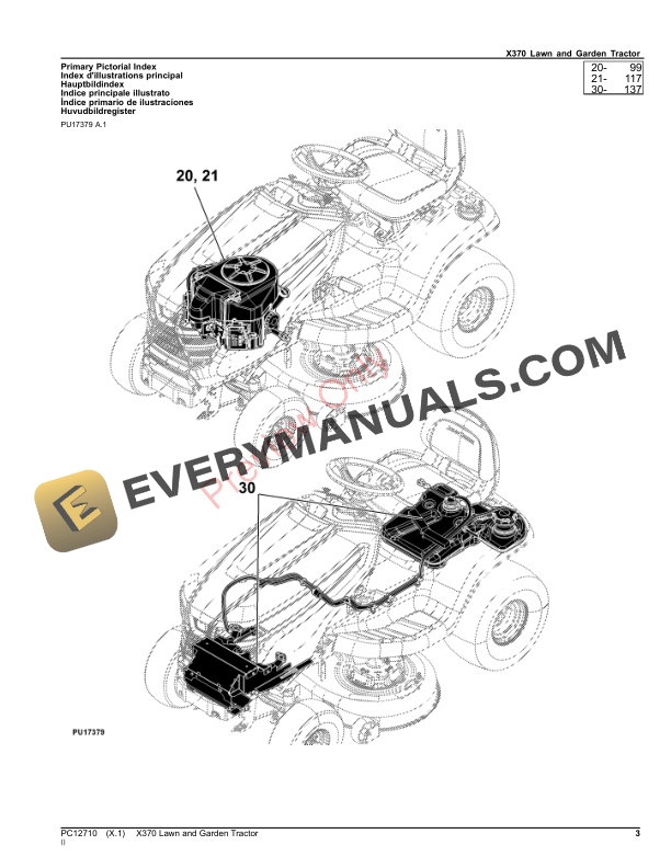 John Deere X370 Lawn and Garden Tractor Parts Catalog PC12710 22OCT23-3