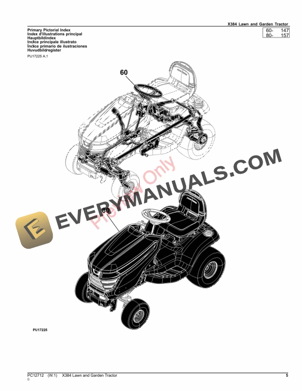 John Deere X384 Lawn and Garden Tractor Parts Catalog PC12712 21SEP23-5