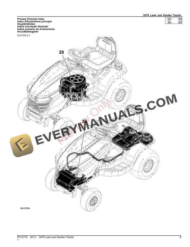 John Deere X570 Lawn and Garden Tractor Parts Catalog PC12715 15OCT23-3