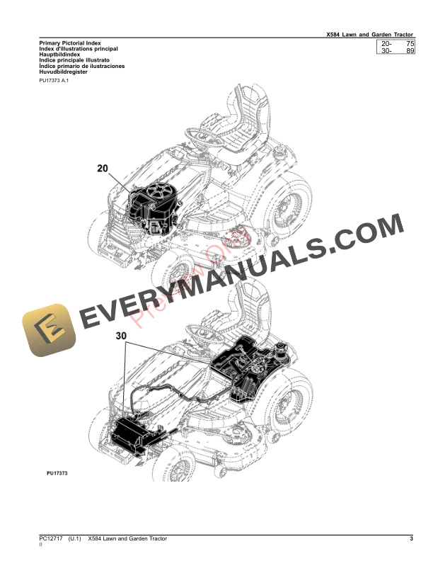 John Deere X584 Lawn and Garden Tractor Parts Catalog PC12717 17SEP23-3