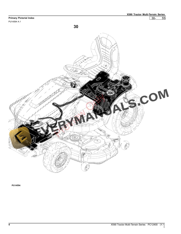 John Deere X590 Tractor Multi-Terrain Series Parts Catalog PC12400 24SEP23-4