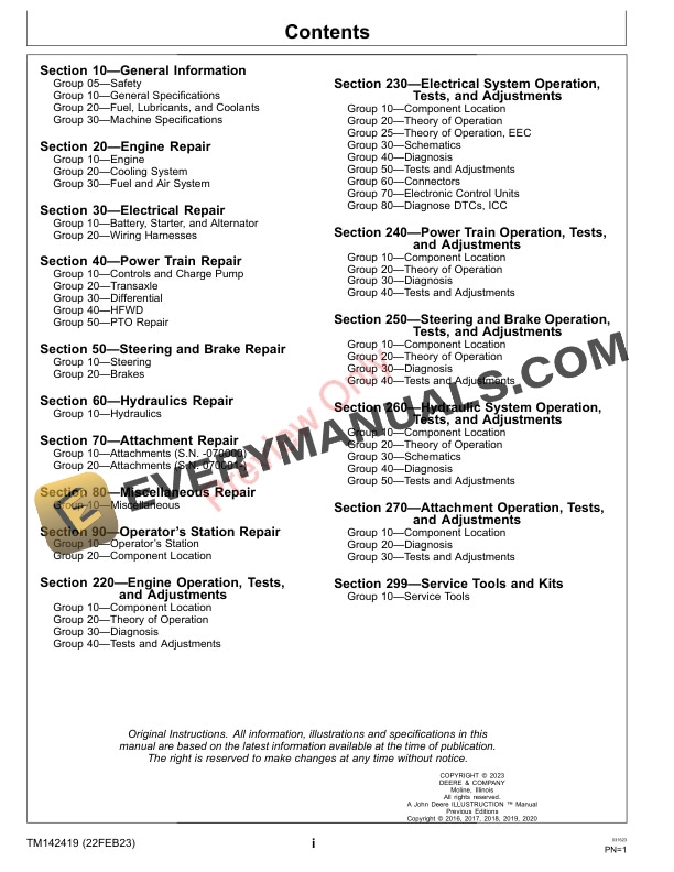 John Deere X750, X754, X758 Tractors Technical Manual TM142419 22FEB23 5 John Deere X750 X754 X758 Tractors Technical Manual TM142419 22FEB23 3