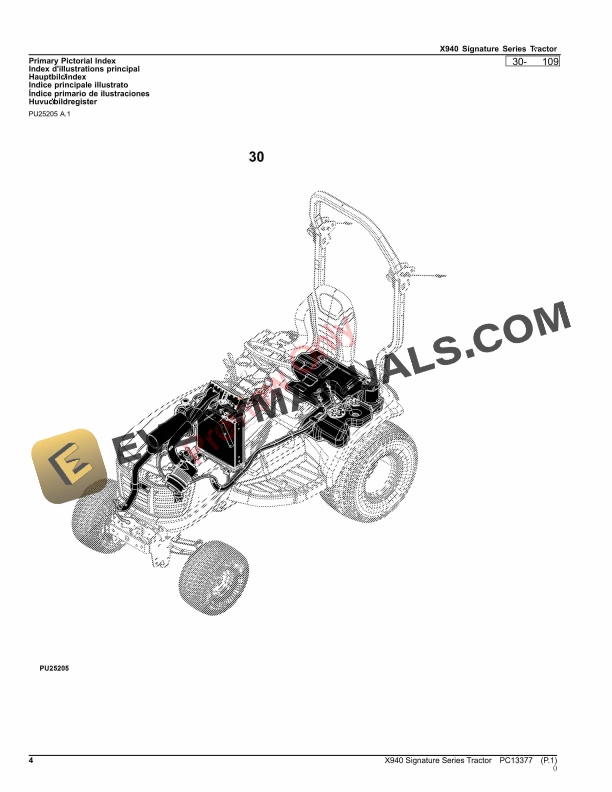 John Deere X940 Signature Series Tractor Parts Catalog PC13377 30SEP23-4