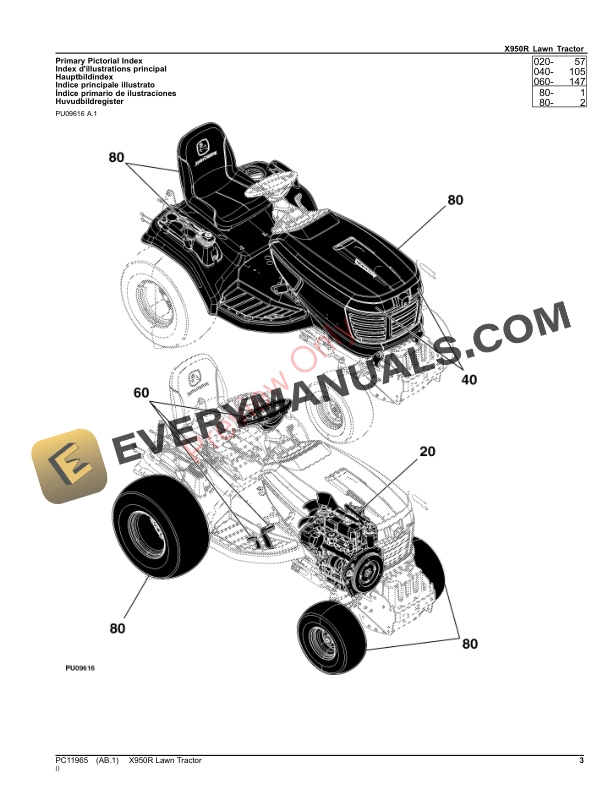 John Deere X950R Lawn Tractor Parts Catalog PC11965 09OCT23 3