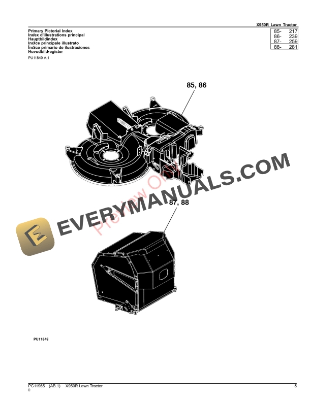 John Deere X950R Lawn Tractor Parts Catalog PC11965 09OCT23 5