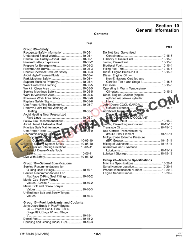 John Deere X950R Lawn Tractor Technical Manual TM142619 09JAN19 5