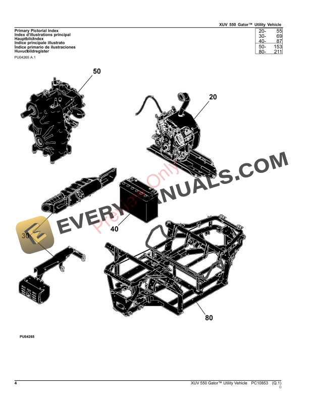 John Deere XUV 550 Gator Utility Vehicle Parts Catalog PC10853 28NOV23 4