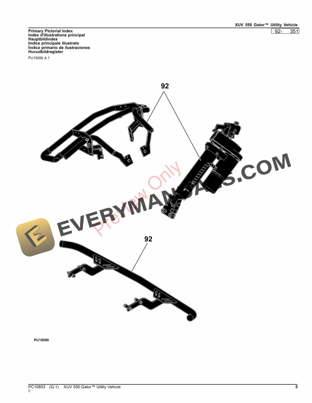 John Deere XUV 550 Gator Utility Vehicle Parts Catalog PC10853 28NOV23 5