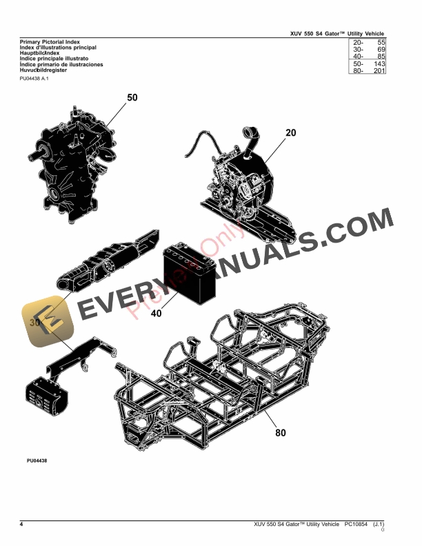 John Deere XUV 550 S4 Gator Utility Vehicle Parts Catalog PC10854 24AUG23 4