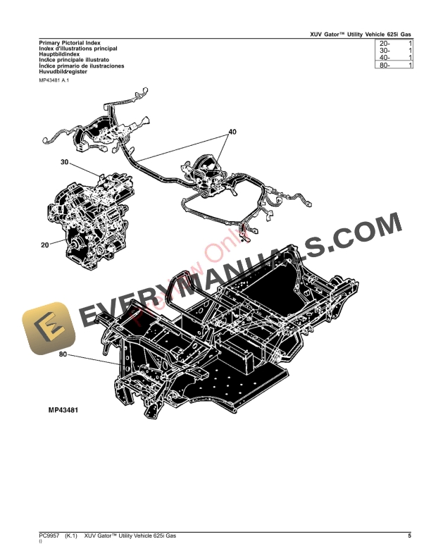 John Deere XUV Gator Utility Vehicle 625i (Gas) Parts Catalog PC9957 03OCT23-5
