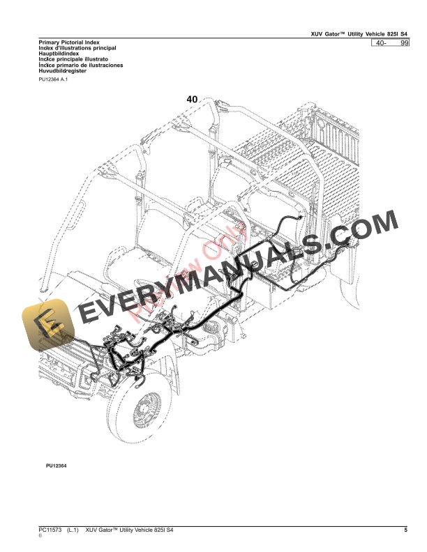 John Deere XUV Gator Utility Vehicle 825I S4 Parts Catalog PC11573 03OCT23 5