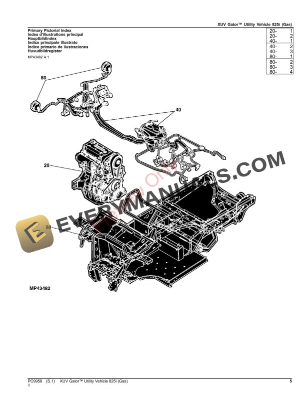 John Deere XUV Gator Utility Vehicle 825i (Gas) Parts Catalog PC9958 10SEP26-5