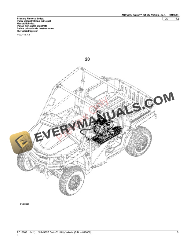 John Deere XUV560E Gator Utility Vehicle (S.N. 040000) Parts Catalog PC13268 23NOV23-3