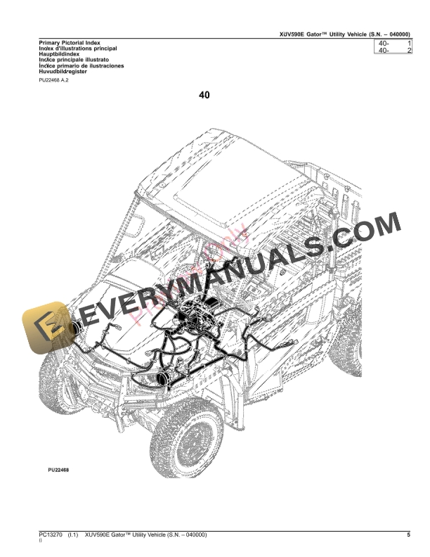 John Deere XUV590E Gator Utility Vehicle (S.N. 040000) Parts Catalog PC13270 10SEP23-5