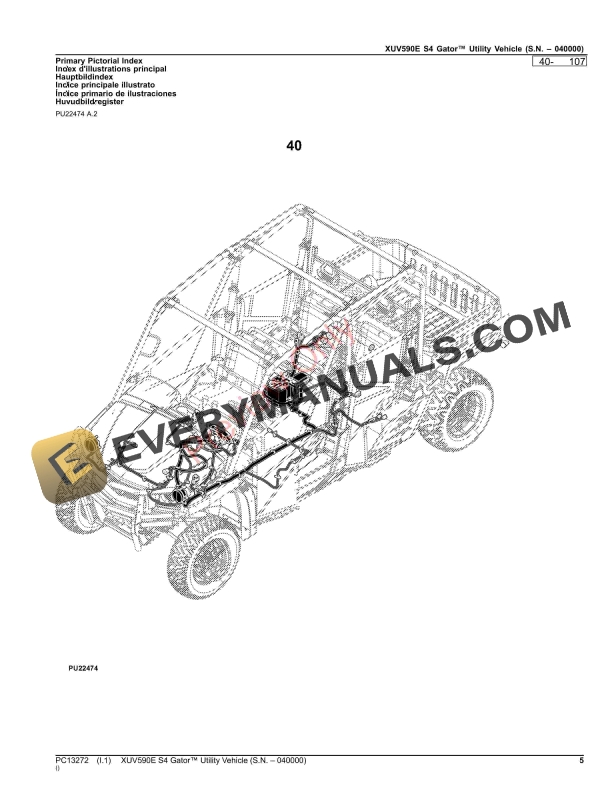 John Deere XUV590E S4 Gator Utility Vehicle (S.N. 040000) Parts Catalog PC13272 22OCT23-5