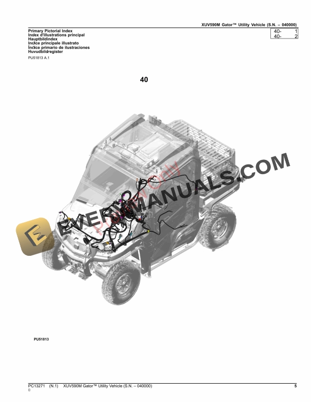 John Deere XUV590M Gator Utility Vehicle (S.N. 040000) Parts Catalog PC13271 03SEP23-5