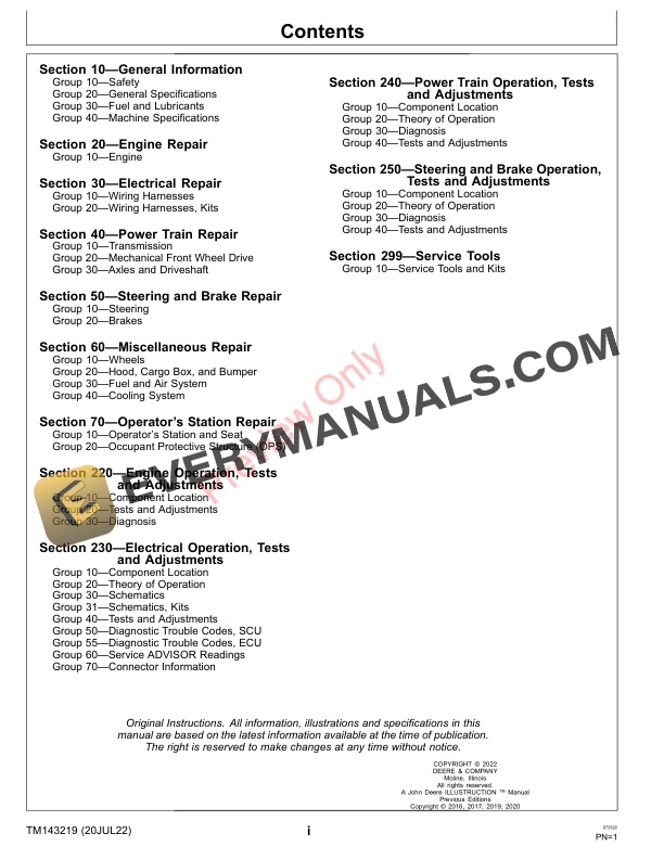 John Deere XUV590i and XUV590i S4 Gator Utility Vehicle (S.N. 010001-) Diagnostic Technical Manual TM143219 20JUL22 11 John Deere XUV590i and XUV590i S4 Gator Utility Vehicles Technical Manual TM143219 20JUL22 3