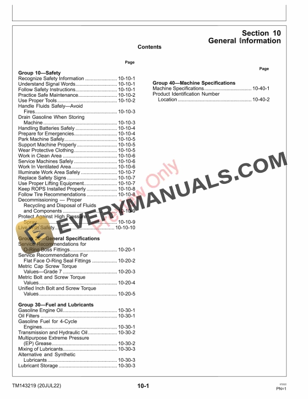 John Deere XUV590i and XUV590i S4 Gator Utility Vehicle (S.N. 010001-) Diagnostic Technical Manual TM143219 20JUL22 13 John Deere XUV590i and XUV590i S4 Gator Utility Vehicles Technical Manual TM143219 20JUL22 5