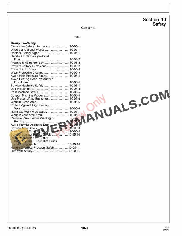 John Deere XUV825i Gator Utility Vehicle 010001 Technical Manual TM107119 06JUL22 5