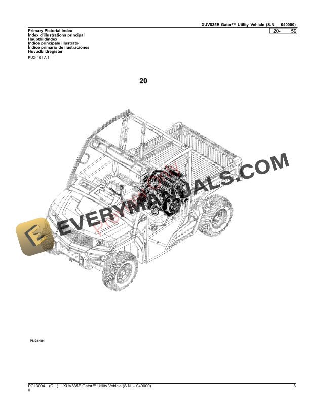 John Deere XUV835E Gator Utility Vehicle (S.N. -040000) Parts Catalog PC13094 19OCT23-3