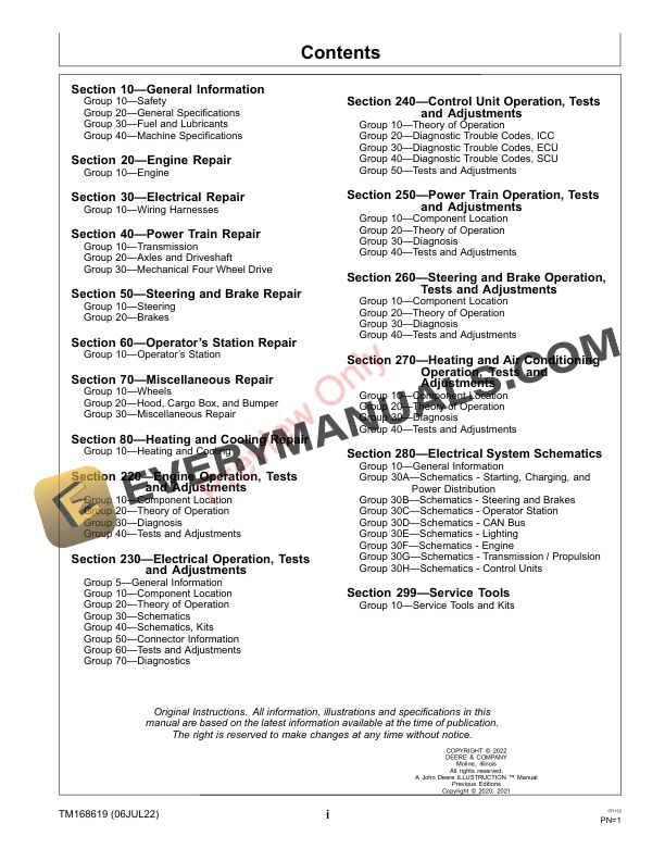 John Deere XUV835E XUV835M and XUV835R Gator Utility Vehicles 010001 Technical Manual TM168619 06JUL22 3