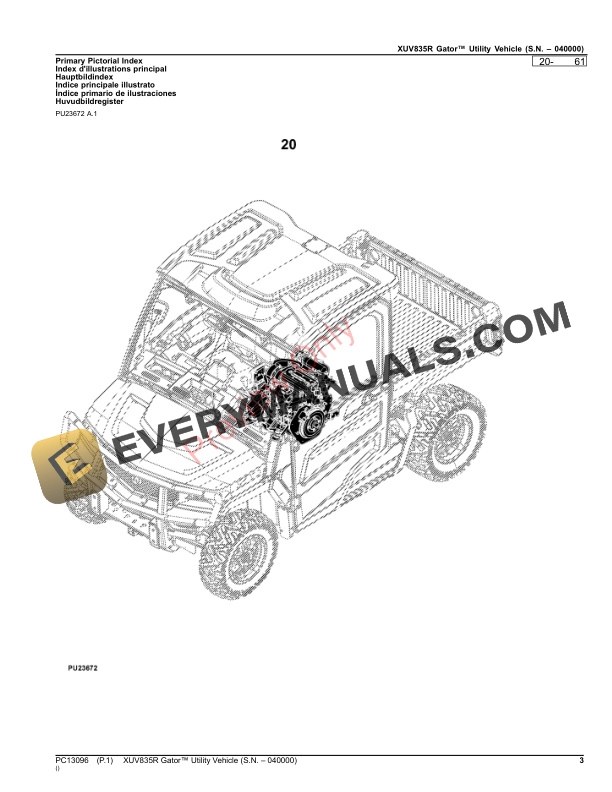 John Deere XUV835R Gator Utility Vehicle (S.N. 040000) Parts Catalog PC13096 18JAN23-3