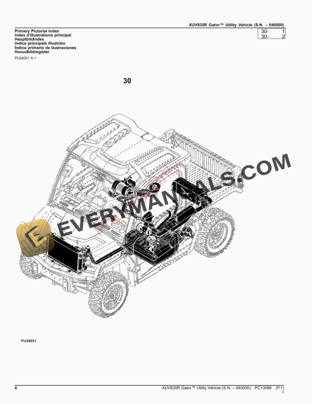 John Deere XUV835R Gator Utility Vehicle (S.N. 040000) Parts Catalog PC13096 18JAN23-4