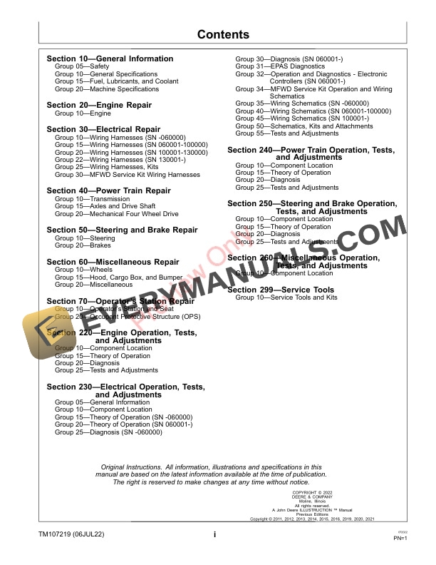 John Deere XUV855D Gator Utility Vehicle (010001-) Technical Manual TM107219 06JUL22 5 John Deere XUV855D Gator Utility Vehicle 010001 Technical Manual TM107219 06JUL22 3