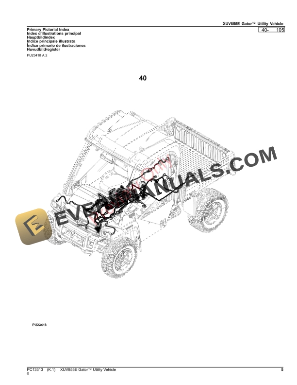 John Deere XUV855E Gator Utility Vehicle Parts Catalog PC13313 14SEP23-5