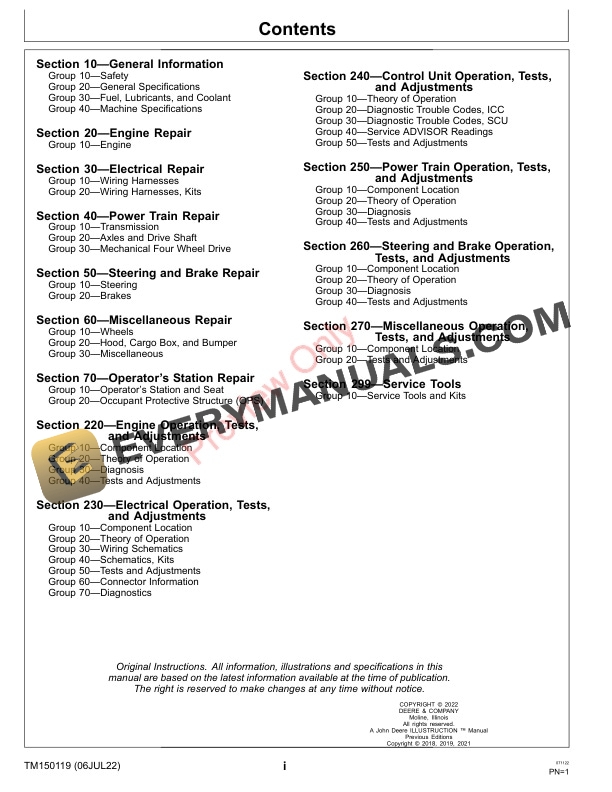 John Deere XUV855E XUV855M and XUV855M S4 Gator Utility Vehicles 010001 Technical Manual TM150119 06JUL22 3