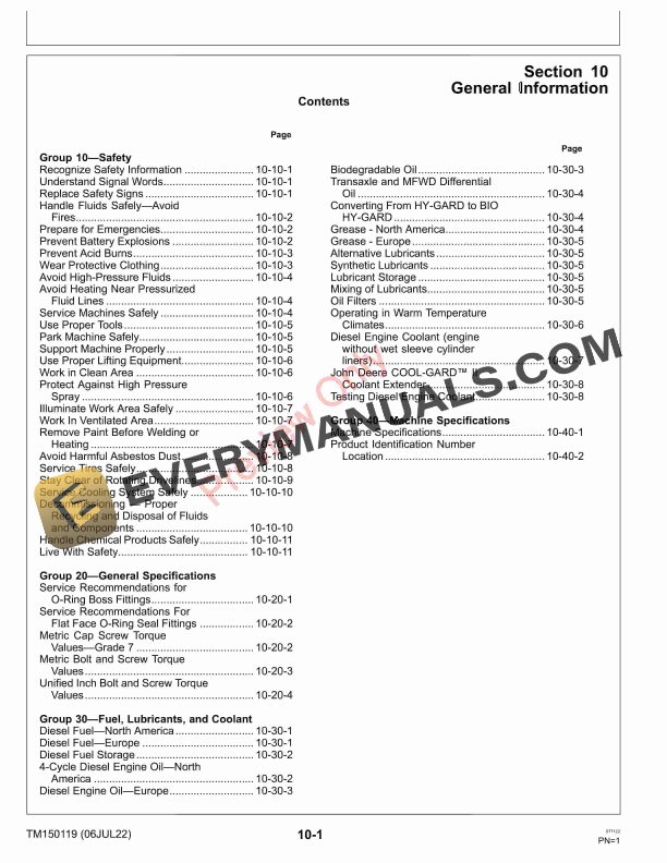 John Deere XUV855E XUV855M and XUV855M S4 Gator Utility Vehicles 010001 Technical Manual TM150119 06JUL22 5