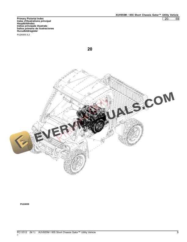 John Deere XUV855M 855 Short Chassis Gator Utility Vehicle Parts Catalog PC13312 14SEP23-3