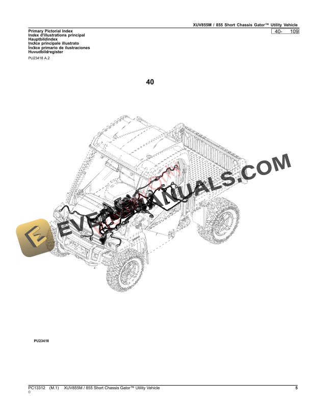 John Deere XUV855M 855 Short Chassis Gator Utility Vehicle Parts Catalog PC13312 14SEP23-5