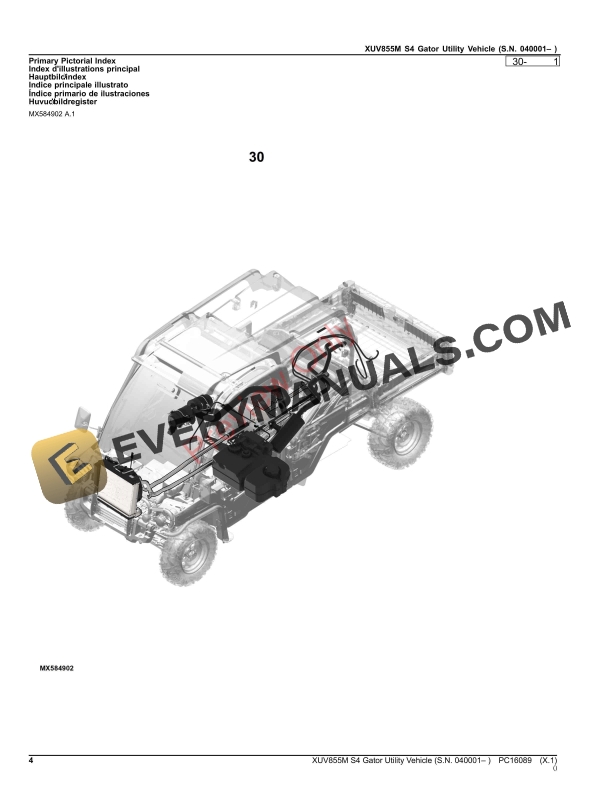 John Deere XUV855M S4 Gator Utility Vehicle (040001-) Parts Catalog PC16089 05NOV23 5 John Deere XUV855M S4 Gator Utility Vehicle (040001-) Parts Catalog PC16089 05NOV23-4