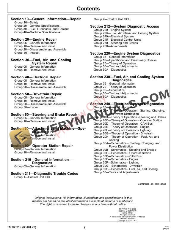 John Deere XUV855M S4 Gator Utility Vehicle 040001 Technical Manual TM160319 06JUL22 3