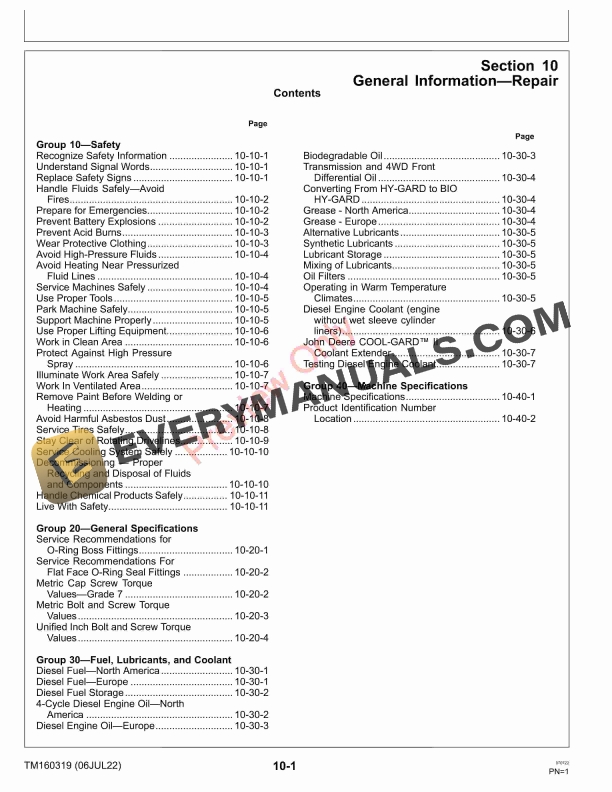 John Deere XUV855M S4 Gator Utility Vehicle 040001 Technical Manual TM160319 06JUL22 5