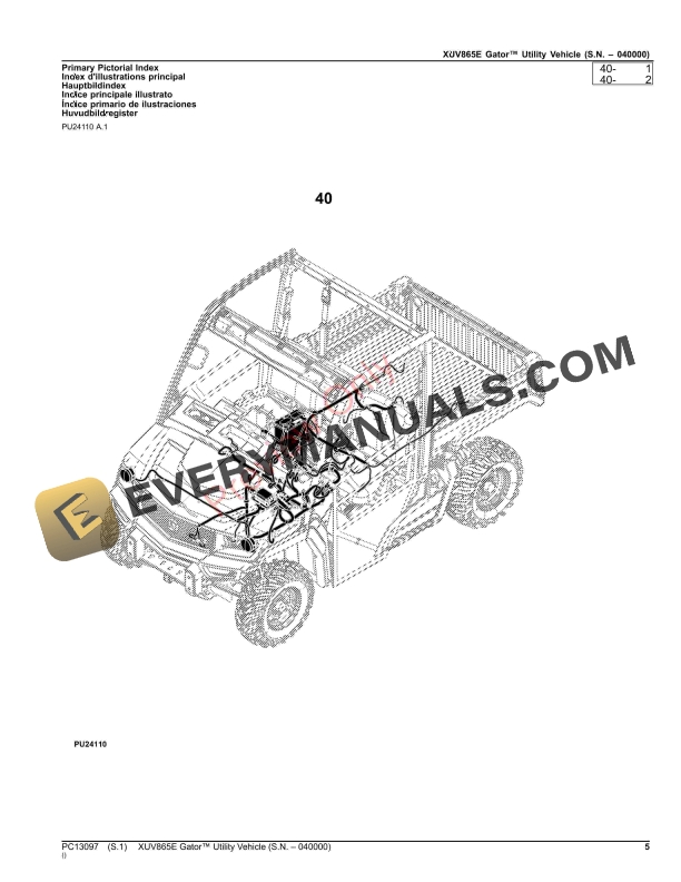 John Deere XUV865E Gator Utility Vehicle (000001-040000) Parts Catalog PC13097 26NOV23 6 John Deere XUV865E Gator Utility Vehicle (000001-040000) Parts Catalog PC13097 26NOV23-5