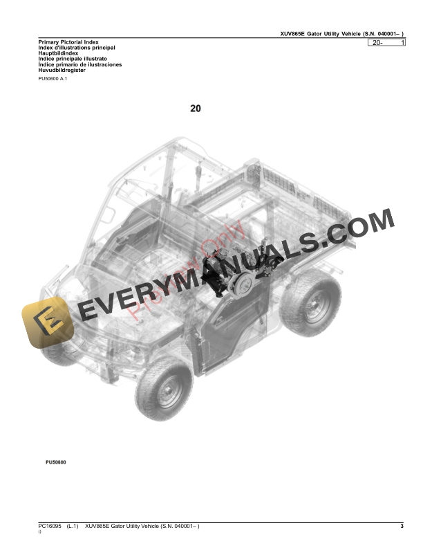 John Deere XUV865E Gator Utility Vehicle (040001-) Parts Catalog PC16095 23NOV23-3