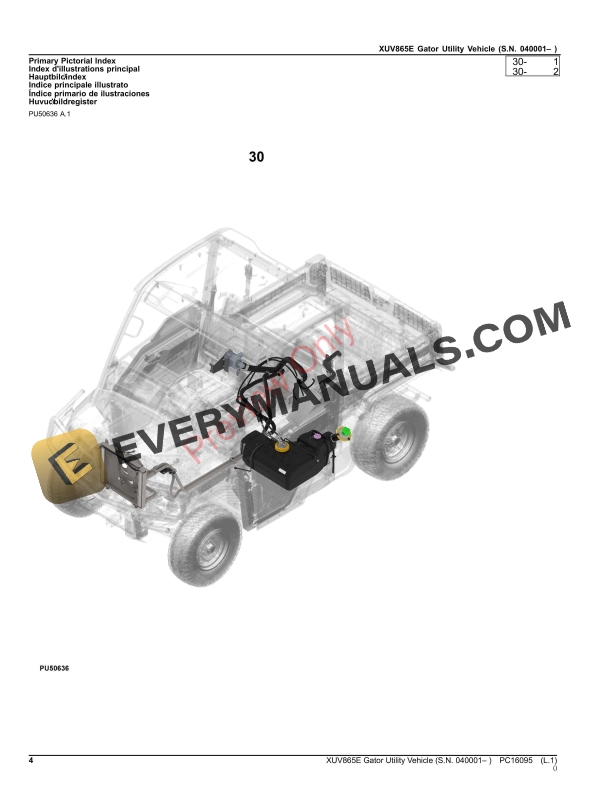 John Deere XUV865E Gator Utility Vehicle (040001-) Parts Catalog PC16095 23NOV23-4