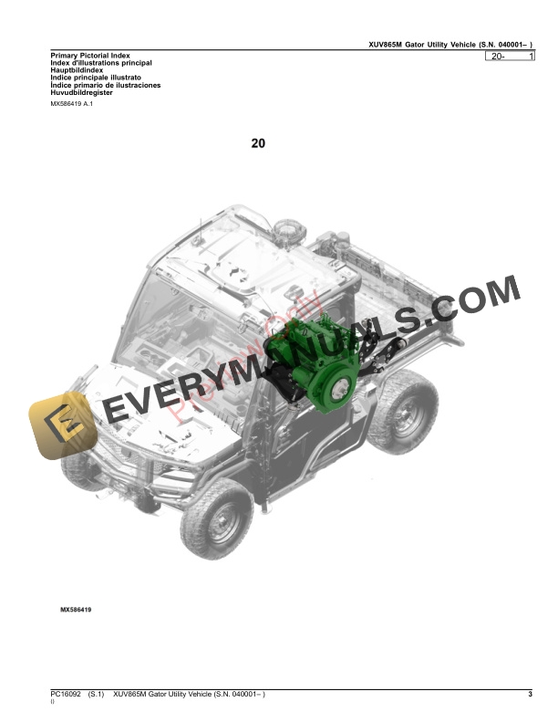 John Deere XUV865M Gator Utility Vehicle (040001-) Parts Catalog PC16092 26NOV23-3