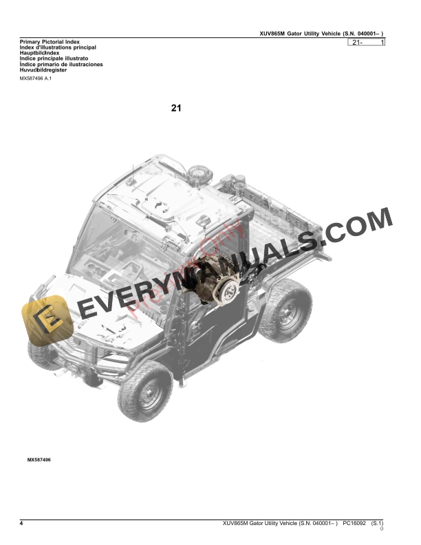 John Deere XUV865M Gator Utility Vehicle (040001-) Parts Catalog PC16092 26NOV23-4