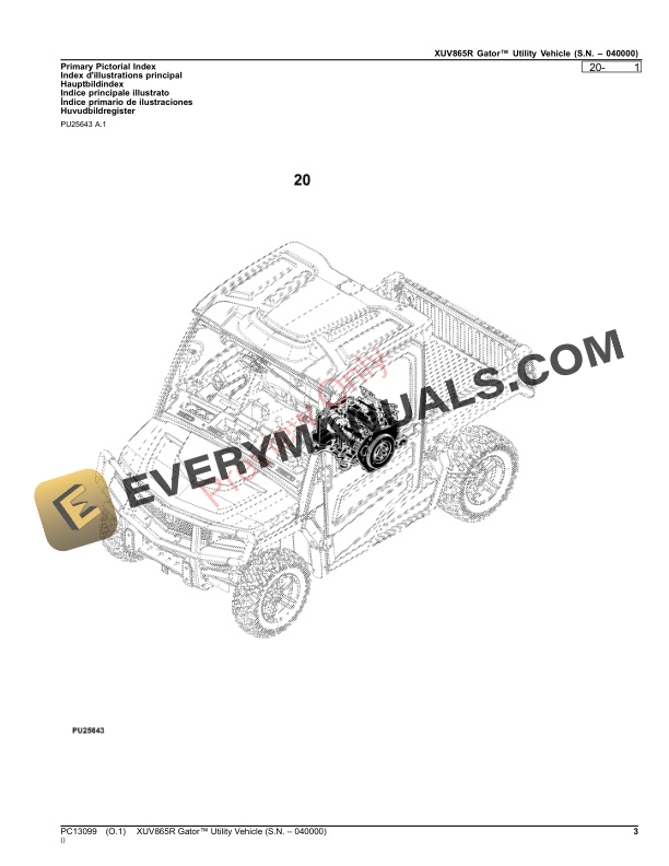 John Deere XUV865R Gator Utility Vehicle (S.N. 040000) Parts Catalog PC13099 15OCT23-3
