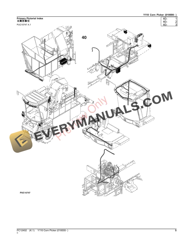 John Deere Y110 Corn Picker (010000- ) Parts Catalog PC12402 22OCT23-5