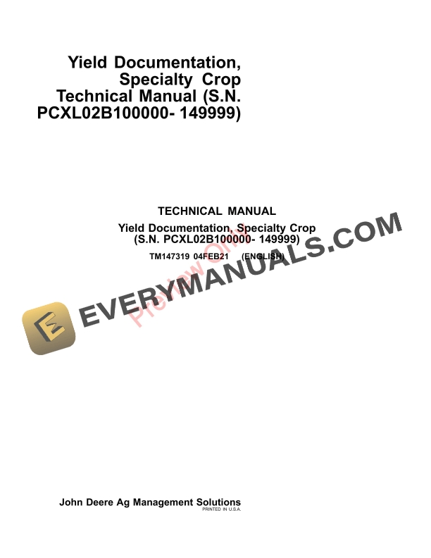 John Deere Yield Documentation