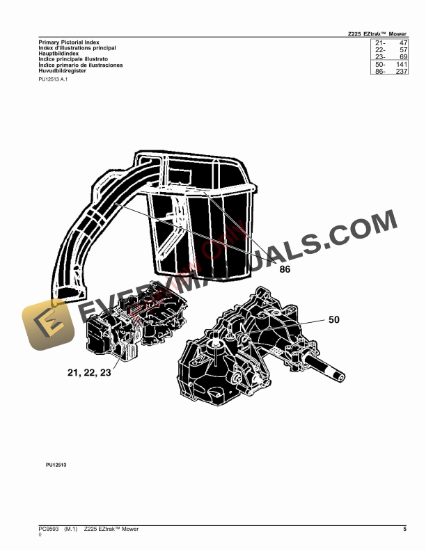 John Deere Z225 EZtrak Mower Parts Catalog PC9593 08SEP23-5