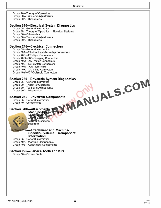 John Deere Z315E, Z325E, Z320M, Z330M, Z320R, Z330R ZTrak Mower (010001 Technical Manual TM176219 22SEP22 6 John Deere Z315E Z325E Z320M Z330M Z320R Z330R ZTrak Mower 010001 Technical Manual TM176219 22SEP22 4